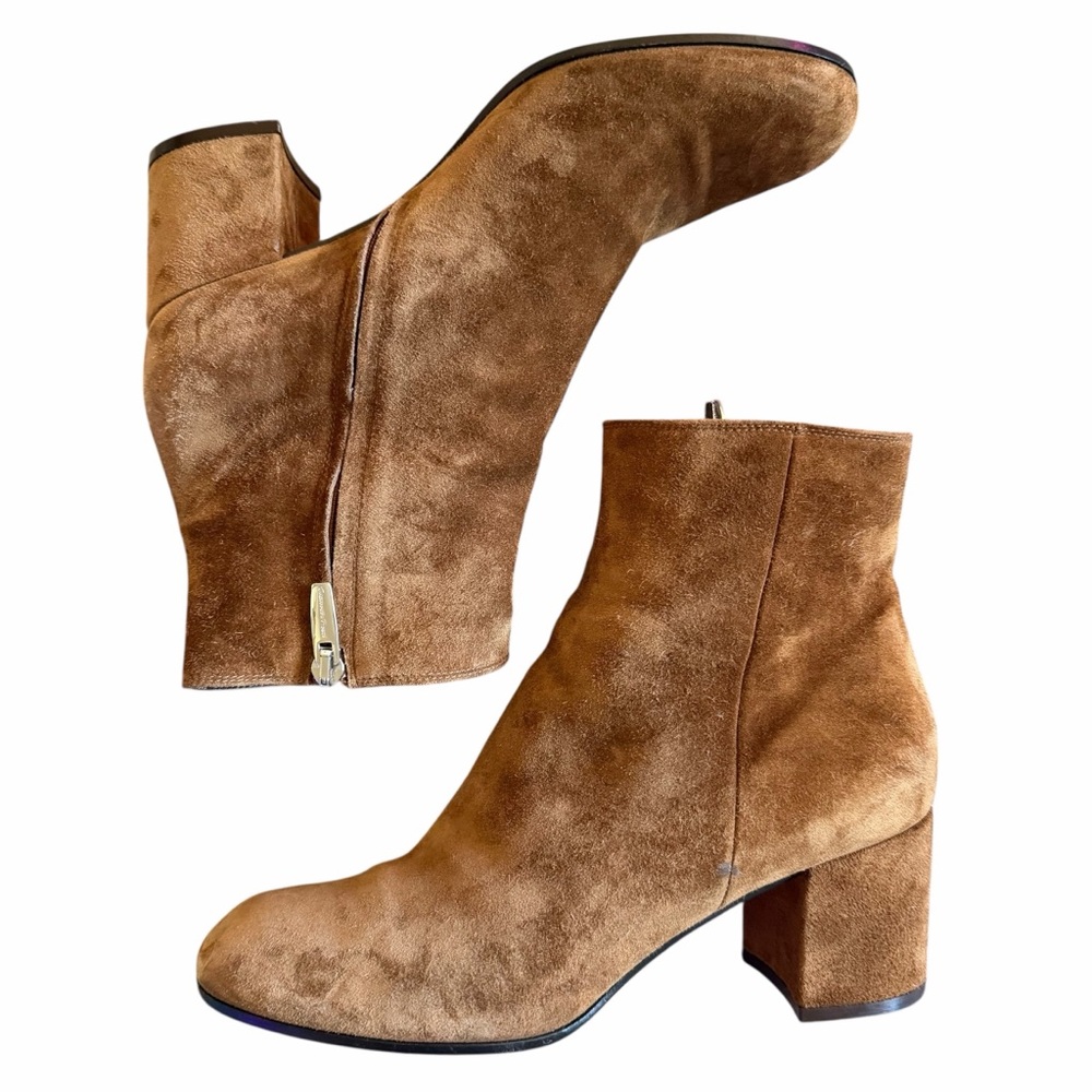 Gianvito Rossi joelle suede block heel booties. Made in Italy size‎ 38.5/7.5